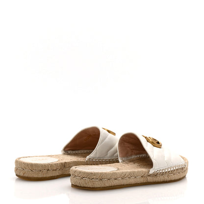 Gucci Nappa Matelasse GG Marmont Espadrille Slide Sandals 36.5 Great White 4 of 9