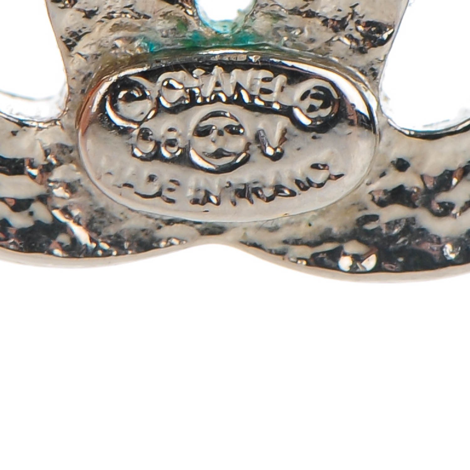 Chanel Crystal Timeless CC Earrings Silver 4 of 5