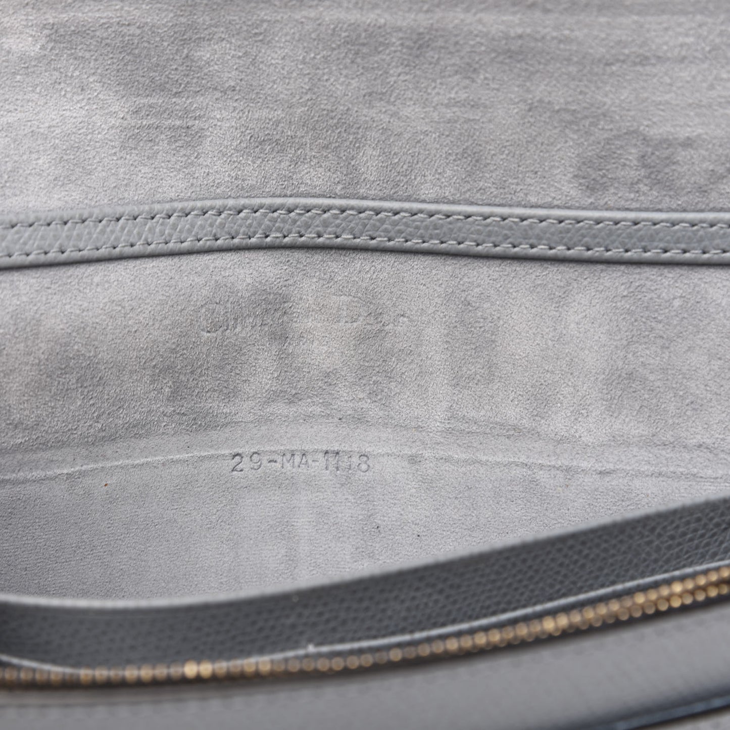 Grained Calfskin Saddle Chain Pouch Cloud Blue
