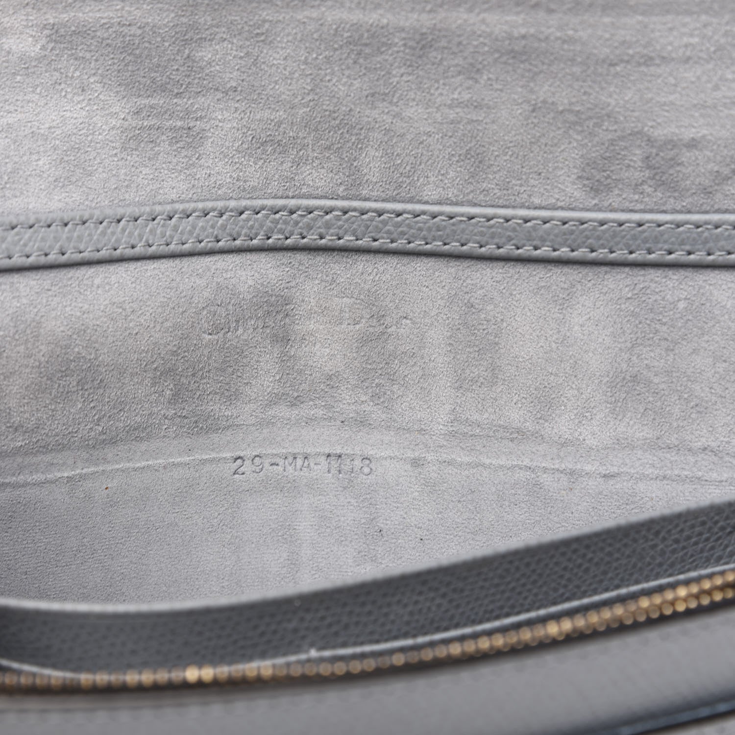 Christian Dior Grained Calfskin Saddle Chain Pouch Cloud Blue 6 of 8