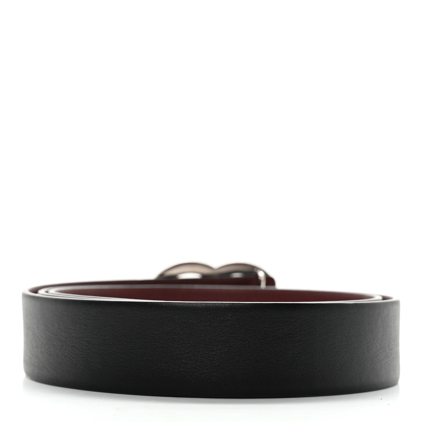 Calfskin CC Reversible Belt 85 34 Black Burgundy