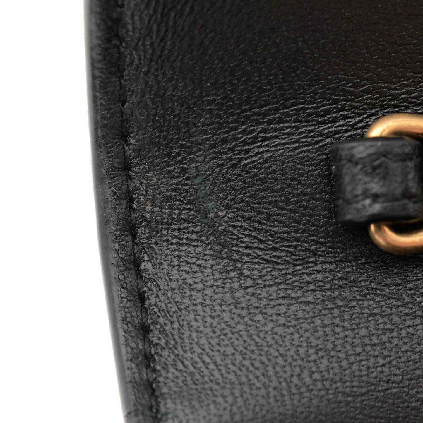 Calfskin Crocodile Embossed Monogram Uptown Chain Wallet Black