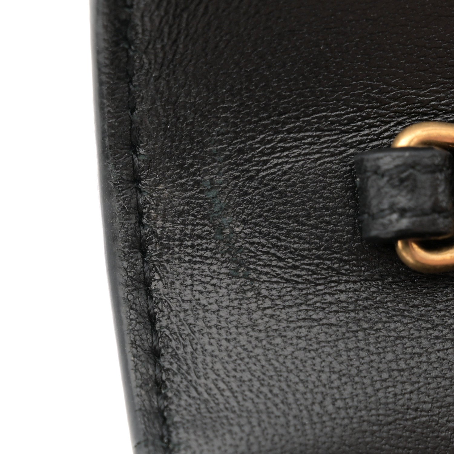 Saint Laurent Calfskin Crocodile Embossed Monogram Uptown Chain Wallet Black 12 of 13