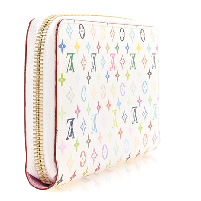 Louis Vuitton Monogram Multicolor Zippy Wallet White Litchi 3 of 7