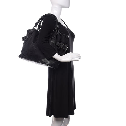 Burberry Nylon Calfskin Tote Black 2 of 13