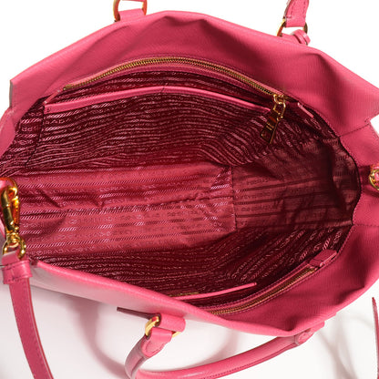 Prada Saffiano Lux Double Handle Shopping Tote Peonia 5 of 9