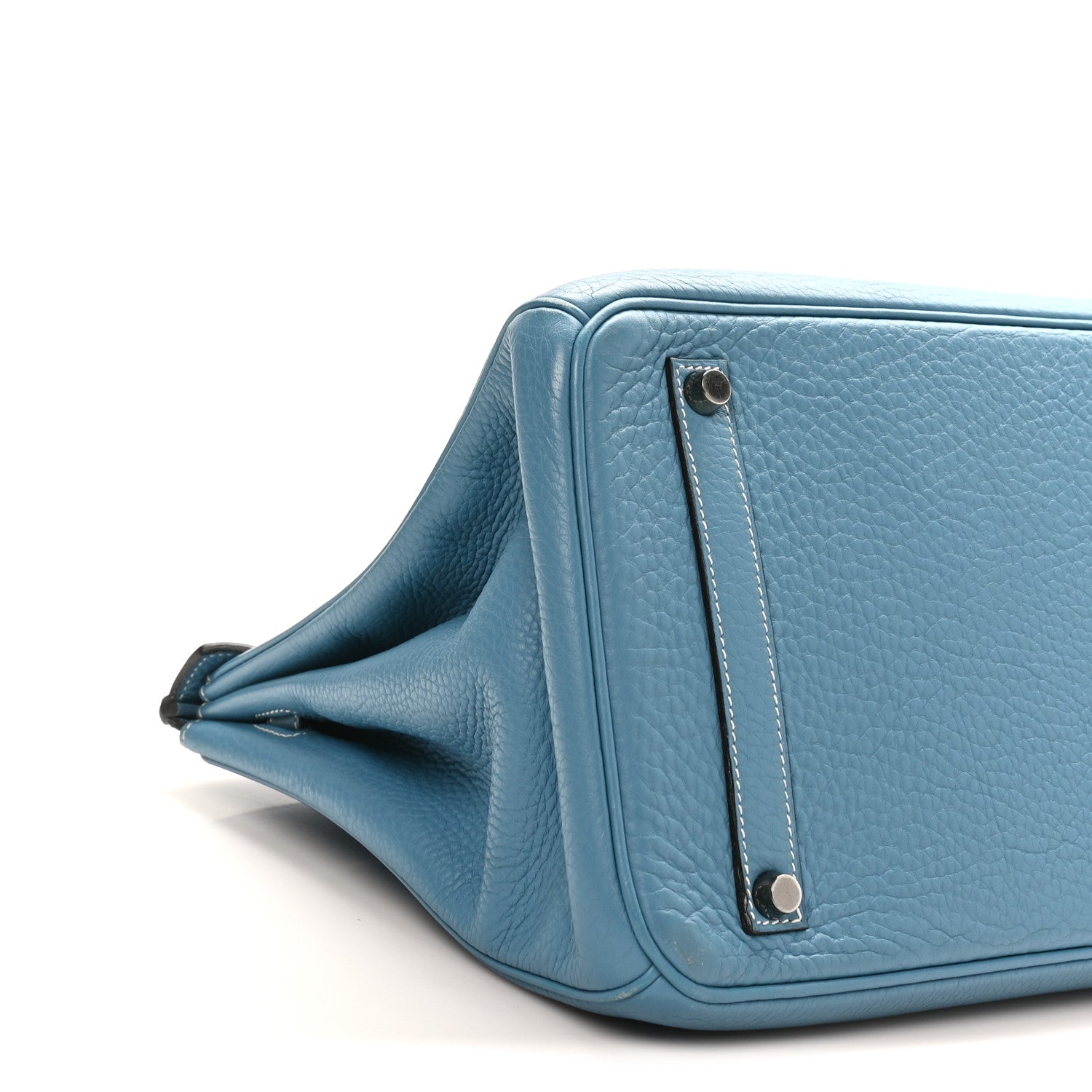 Hermes Taurillon Clemence Birkin 35 Blue Jean 9 of 10