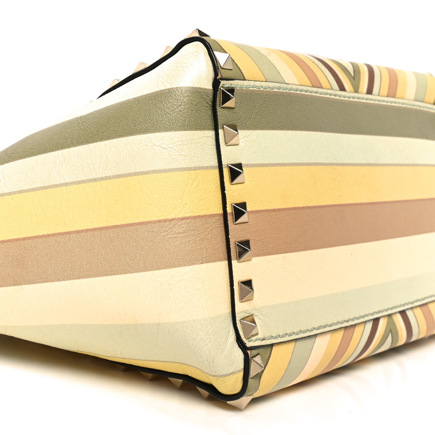 Valentino Garavani Vitello Native Couture 1975 Small Rockstud Double Handle Tote Multicolor 8 of 9