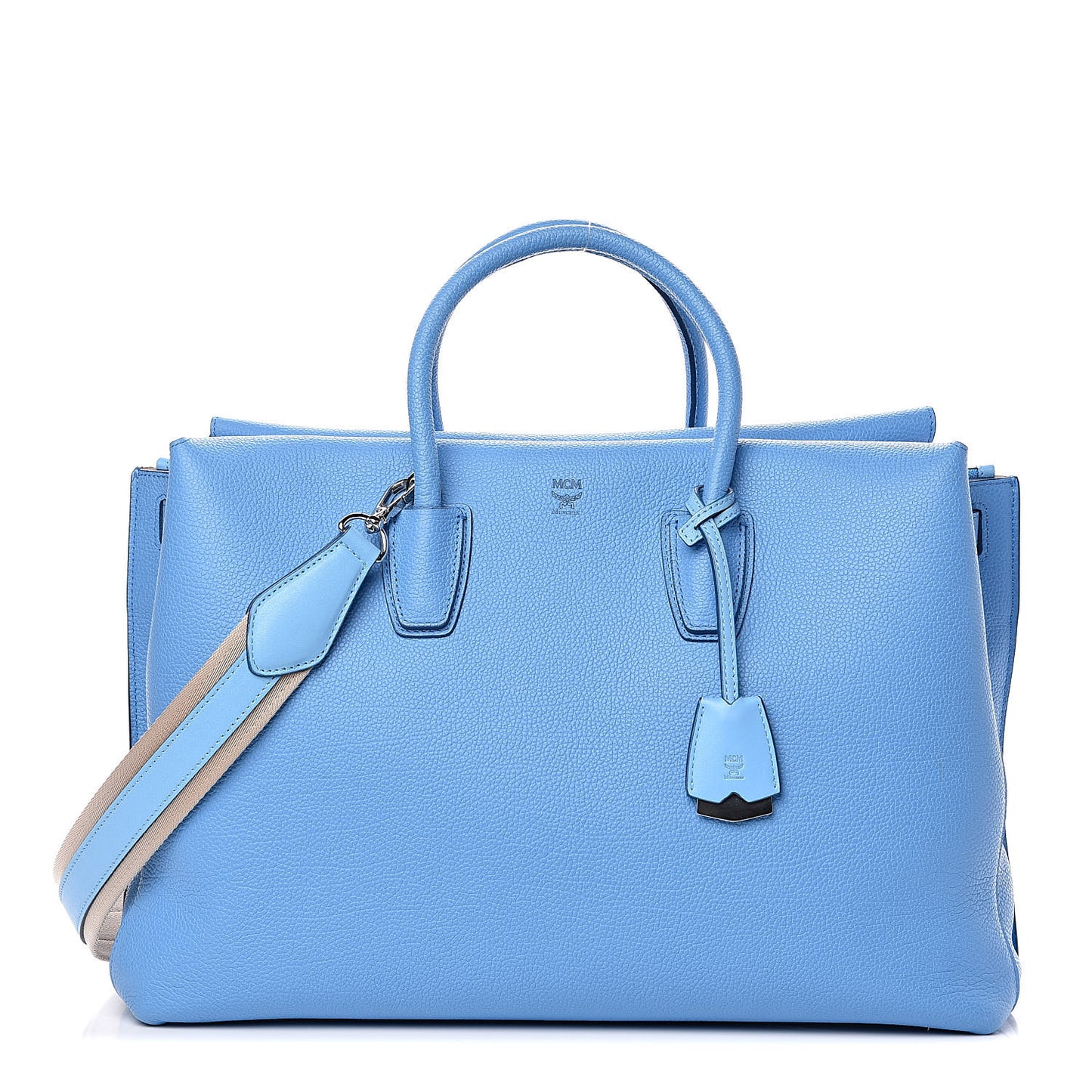 Grained Calfskin Large Milla Tote Tile Blue