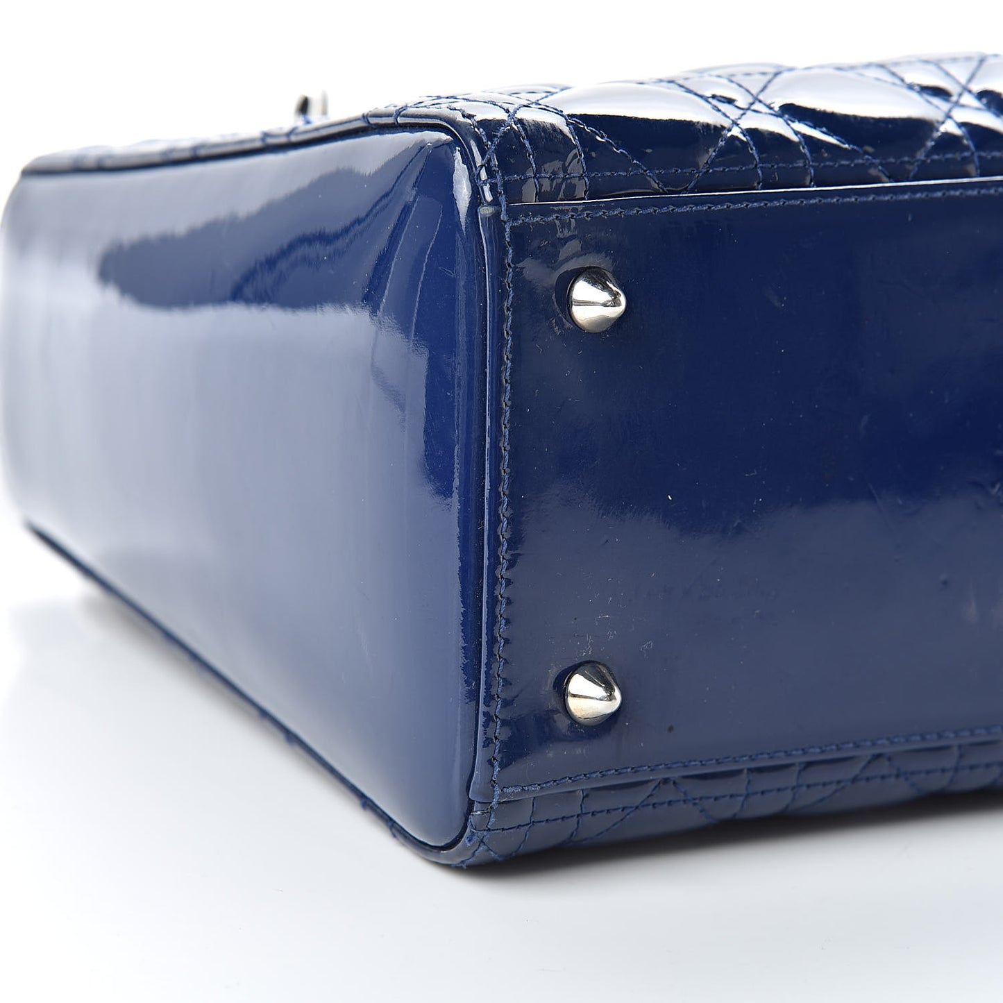 Patent Cannage Medium Lady Dior Blue