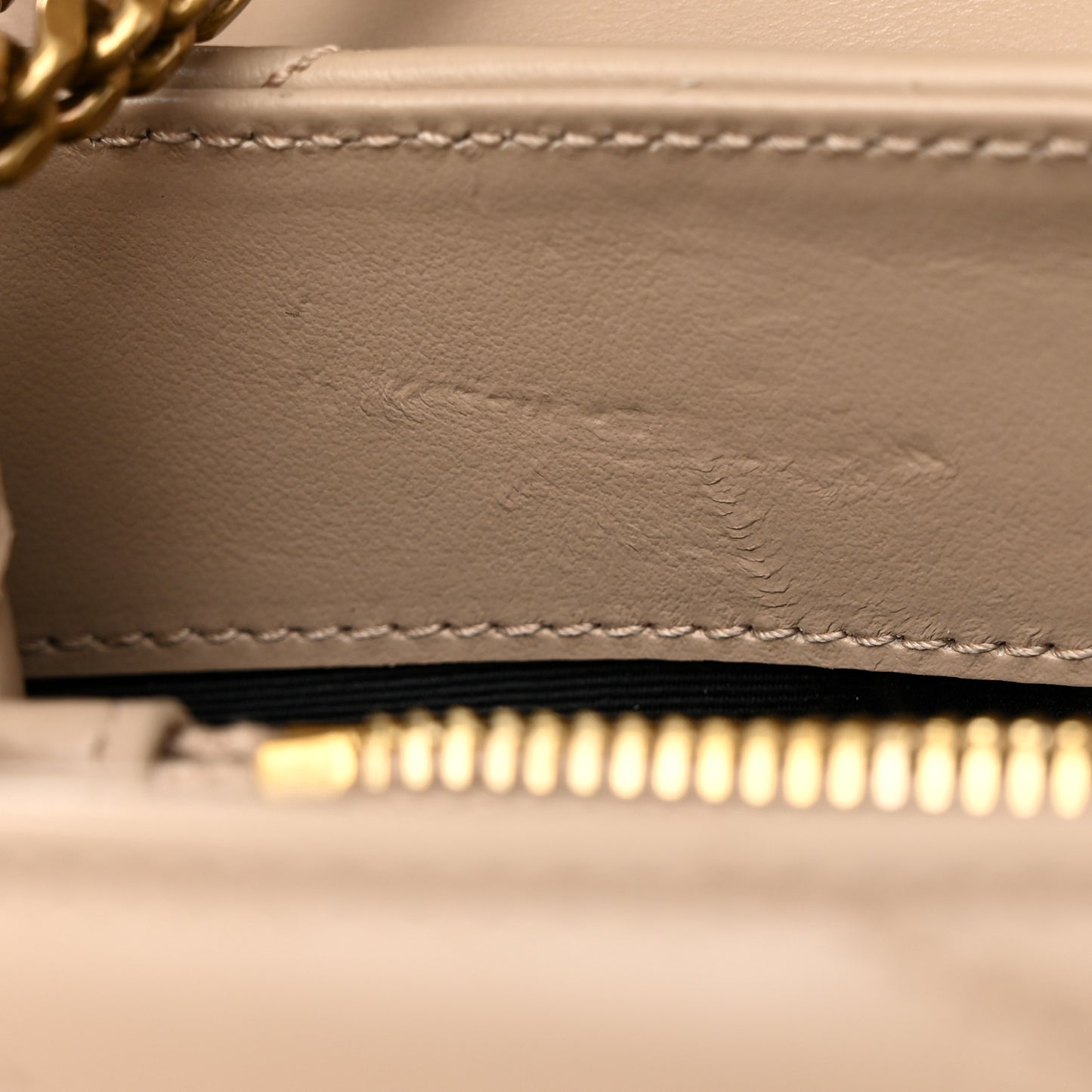 Calfskin Y Quilted Monogram Small Loulou Chain Satchel Dark Beige