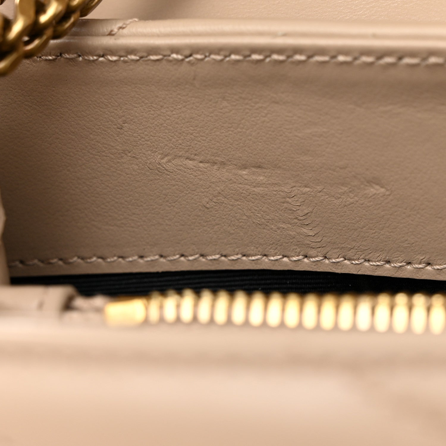 Saint Laurent Calfskin Y Quilted Monogram Small Loulou Chain Satchel Dark Beige 12 of 12