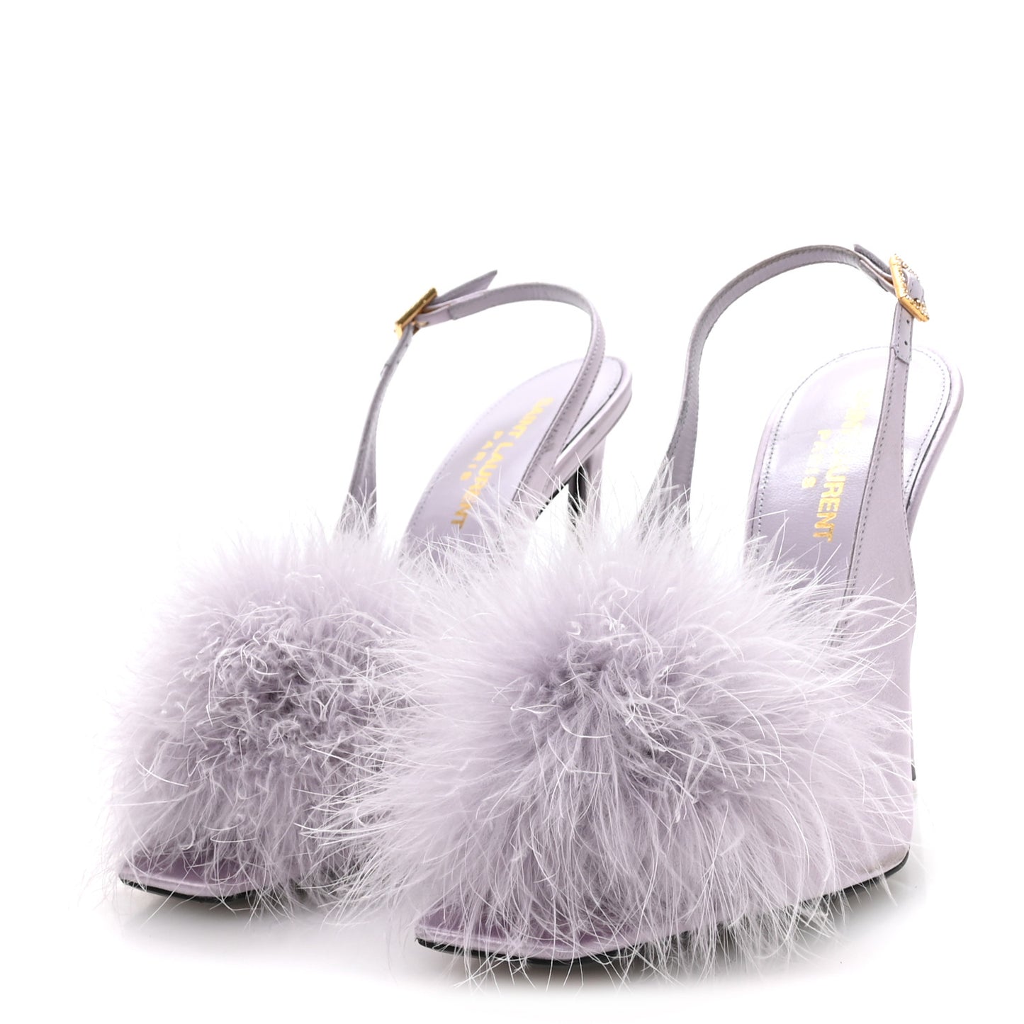 Crepe Satin Mae Feathered Sandals Slight 37.5 Poly Grey