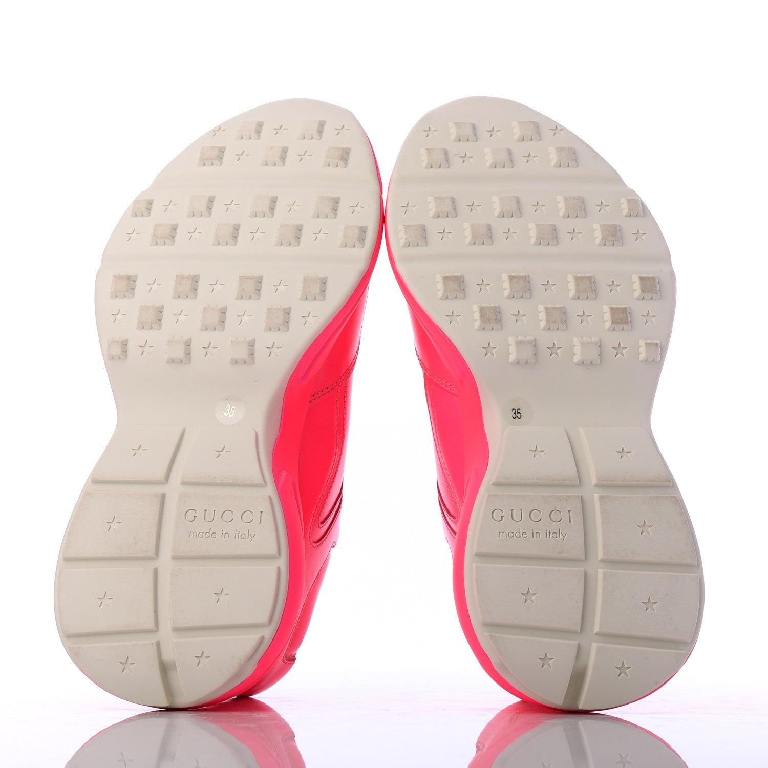 Gucci Calfskin Womens Rhyton Sneakers 35 Fluo Fuxia 5 of 13