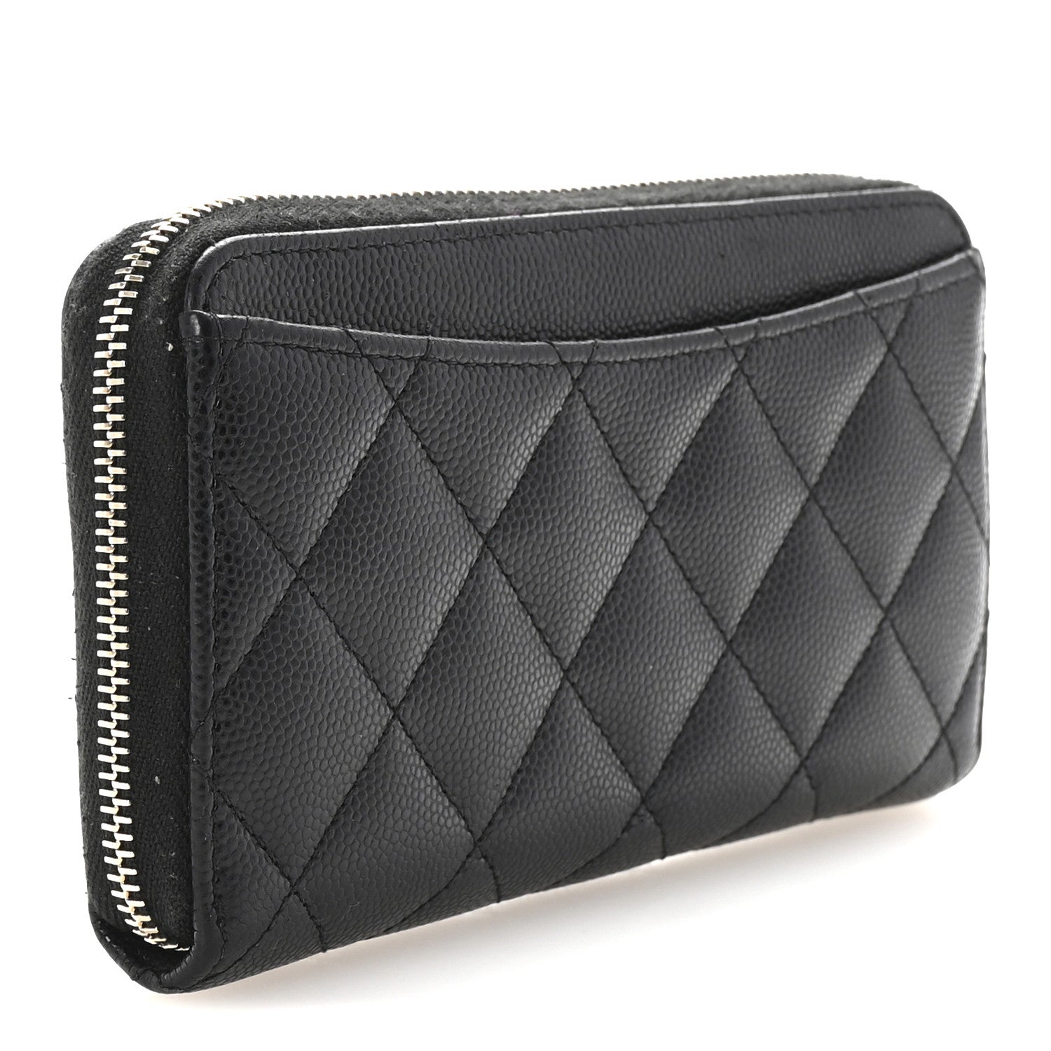 Chanel Caviar Quilted Medium Zip Around Wallet Black 3 of 9