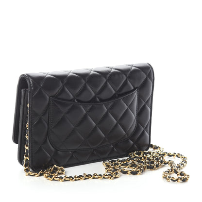 Chanel Lambskin Quilted Wallet On Chain WOC Black 3 of 10