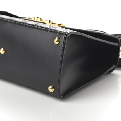 Gucci Guccissima Signature Small Padlock Top Handle Bag Black 8 of 11