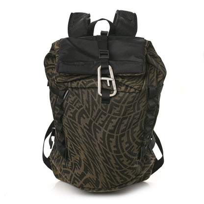 Fendi X SARAH COLEMAN Fabric Jacquard FF Vertigo Ferrino Ripstop Backpack Tobacco Moro Black 1 of 9