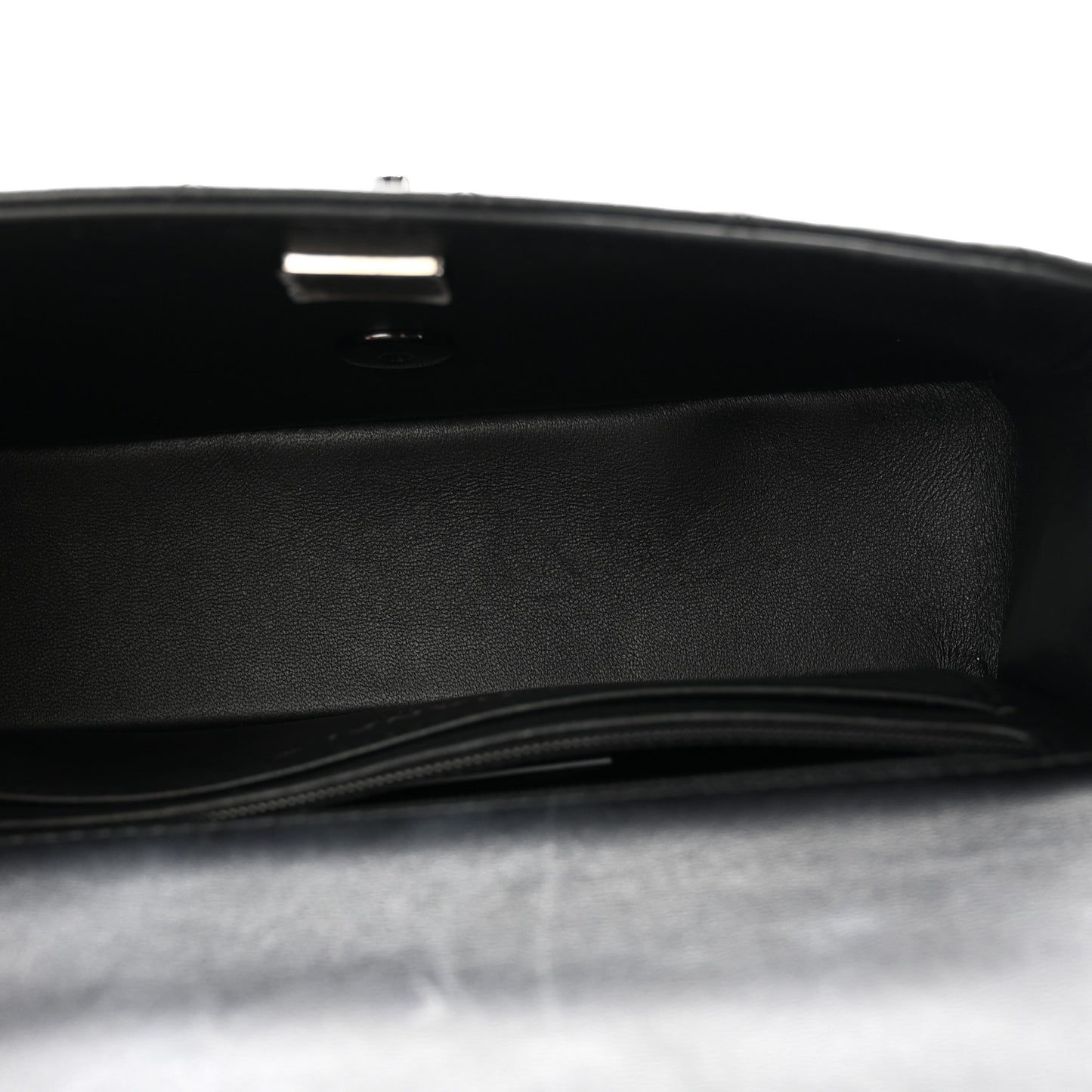 Lambskin Quilted Mini Top Handle Rectangular Flap So Black