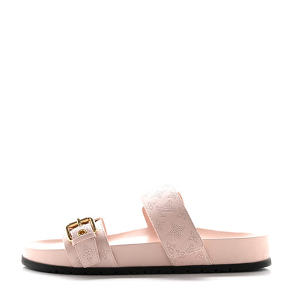 Louis Vuitton Mahina Bom Dia Flat Mule Sandals 38 Light Pink 1 of 9