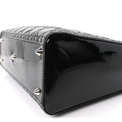Christian Dior Patent Cannage Large Lady Dior Black 10 of 10