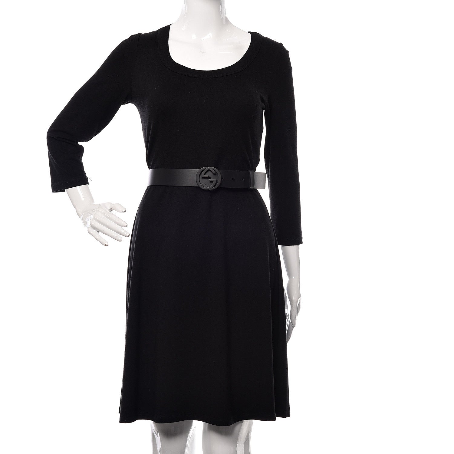 Gucci Selleria Calfskin Monochrome Interlocking G 37mm Belt 75 30 Black 2 of 8