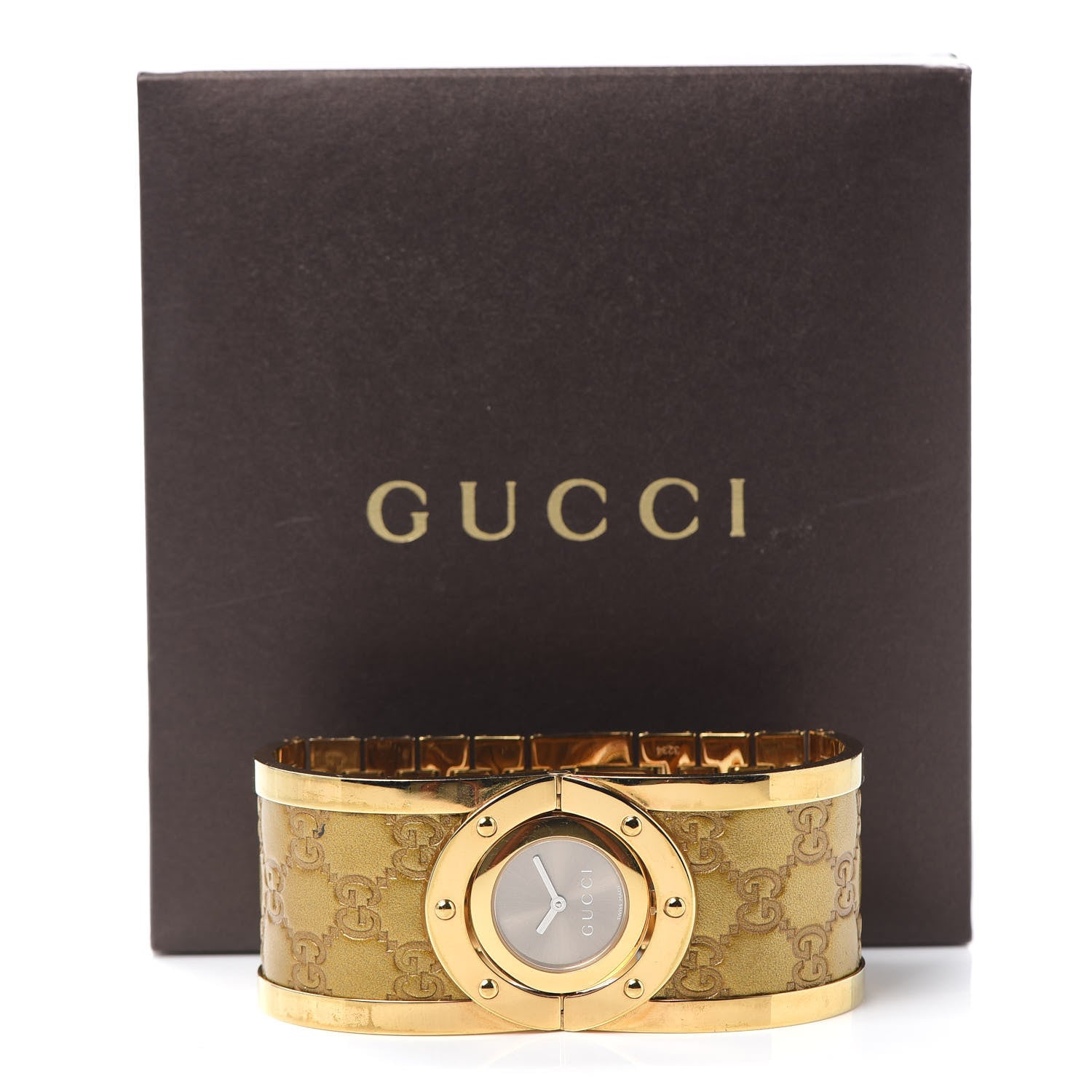 Gucci Stainless Steel Calfskin 33mm Twirl Quartz Watch Bronze 4 of 4
