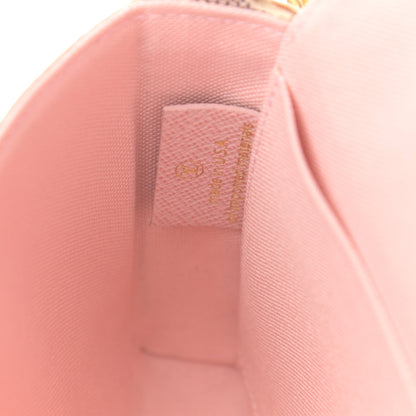 Louis Vuitton Damier Azur Pochette Felicie Chain Wallet Rose Ballerine 8 of 13