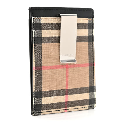 Burberry Vintage Check Money Clip Card Case Archive Beige Black 4 of 8