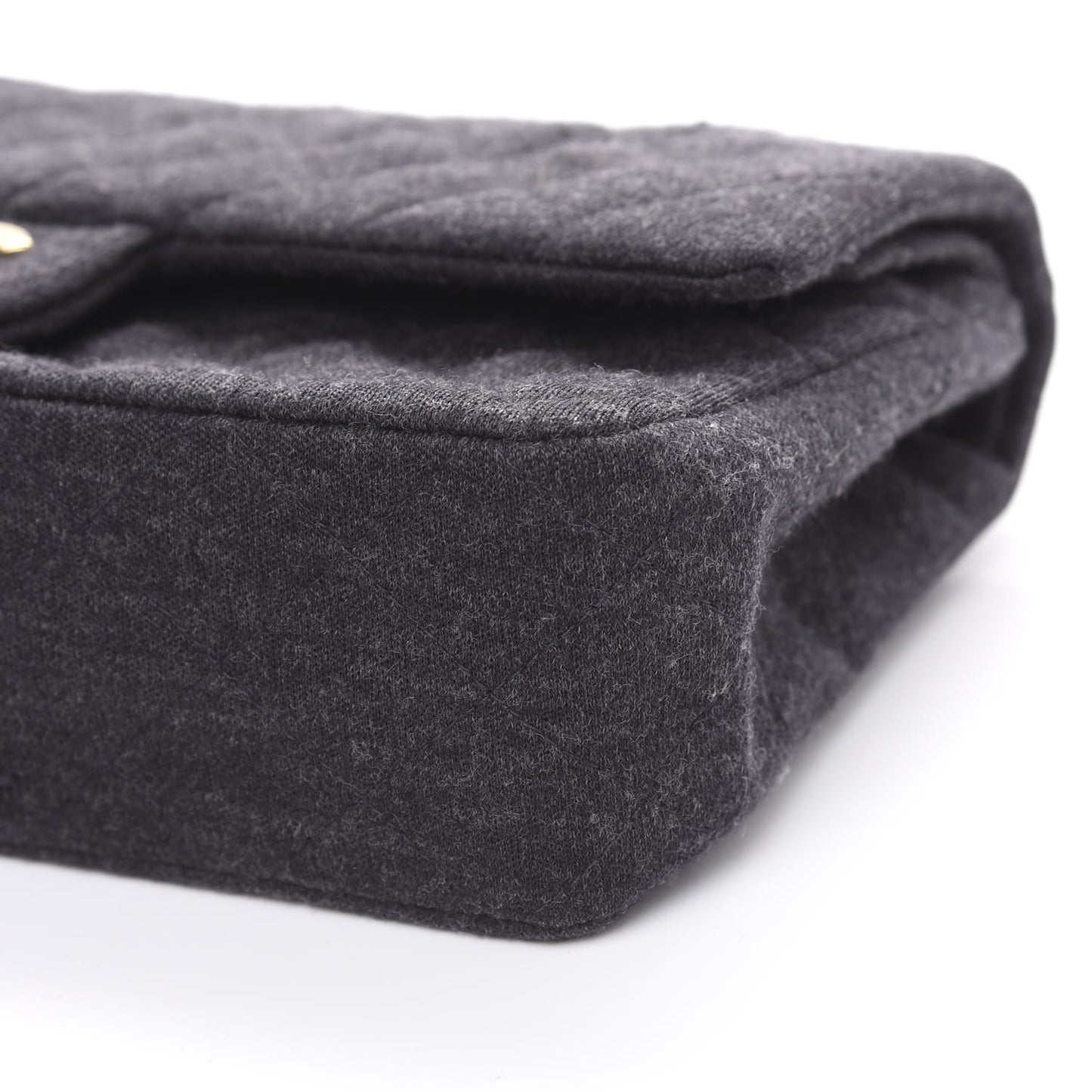 Jersey Quilted Small Double Flap Black