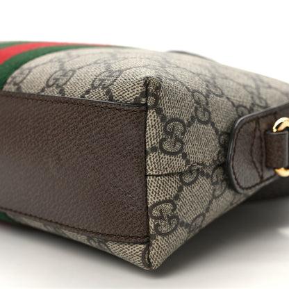 Gucci GG Supreme Monogram Textured Dollar Calfskin Web Small Ophidia Dome Shoulder Bag Beige Ebony New Acero 9 of 9