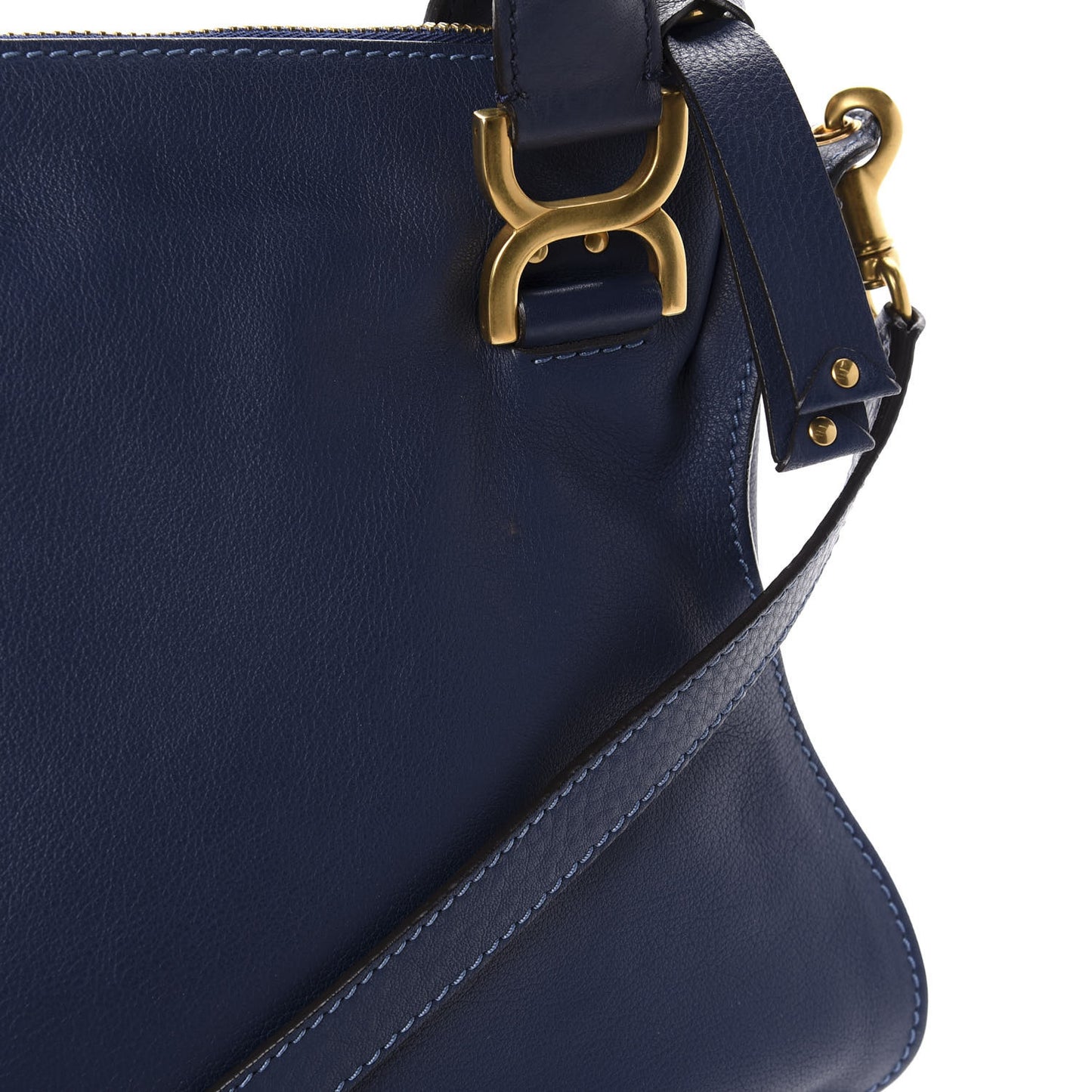 Calfskin Medium Marcie Satchel Royal Navy