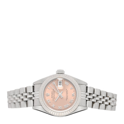 Rolex Stainless Steel 18K White Gold 26mm Oyster Perpetual Datejust Watch Pink Roman 79174 2 of 4
