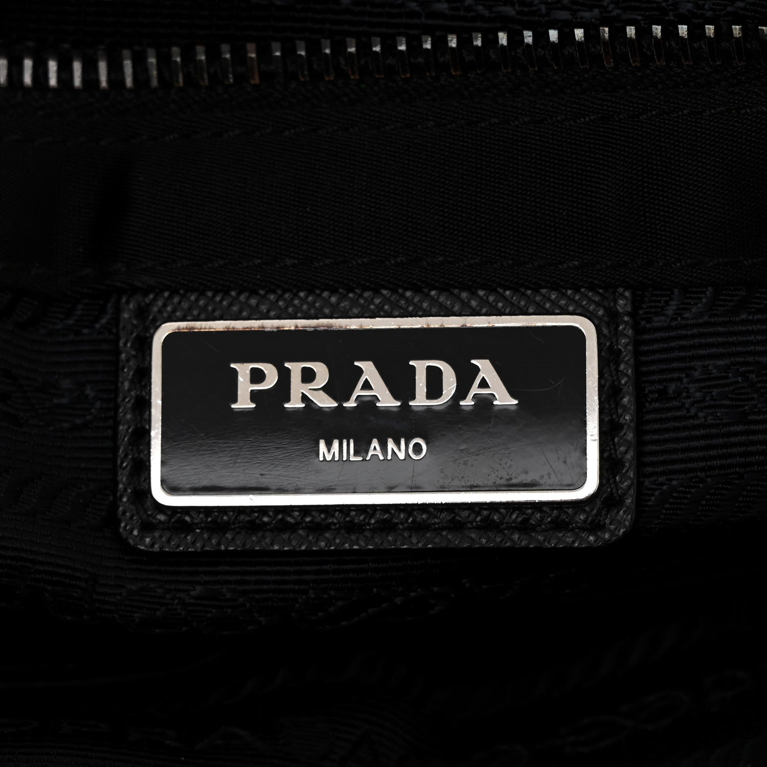Prada Tessuto Nylon Saffiano Logo Messenger Bag Black 6 of 11
