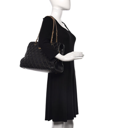 Chanel Calfskin Double Contrast Stitch Large Tote Black 2 of 9