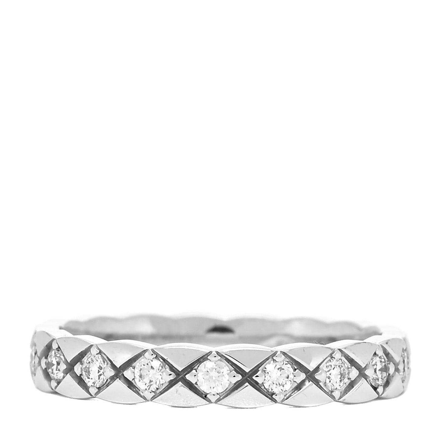 18K White Gold Diamond Mini Coco Crush Ring 51 5.75