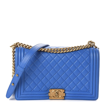 Chanel Lambskin Quilted New Medium Boy Flap Blue 1 of 10