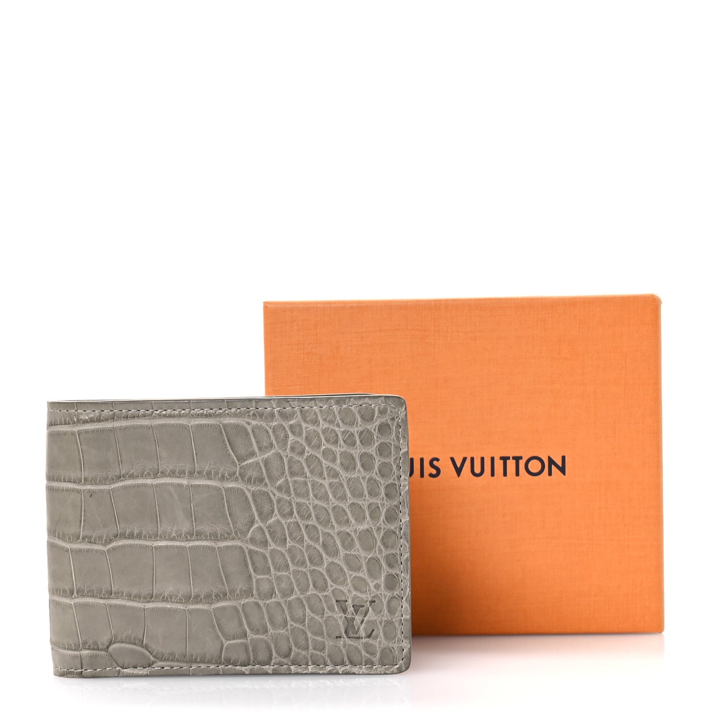 Crocodile Multiple Wallet Gray