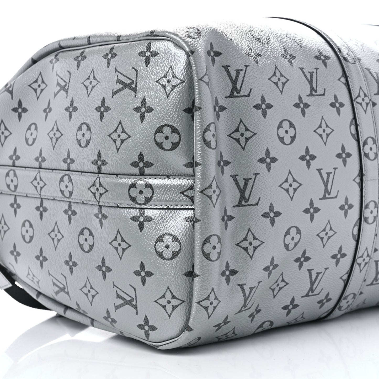 Metallic Monogram Keepall Bandouliere 50 Silver