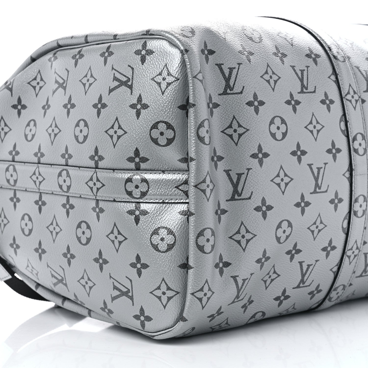 Louis Vuitton Metallic Monogram Keepall Bandouliere 50 Silver 8 of 9