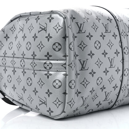 Louis Vuitton Metallic Monogram Keepall Bandouliere 50 Silver 8 of 9