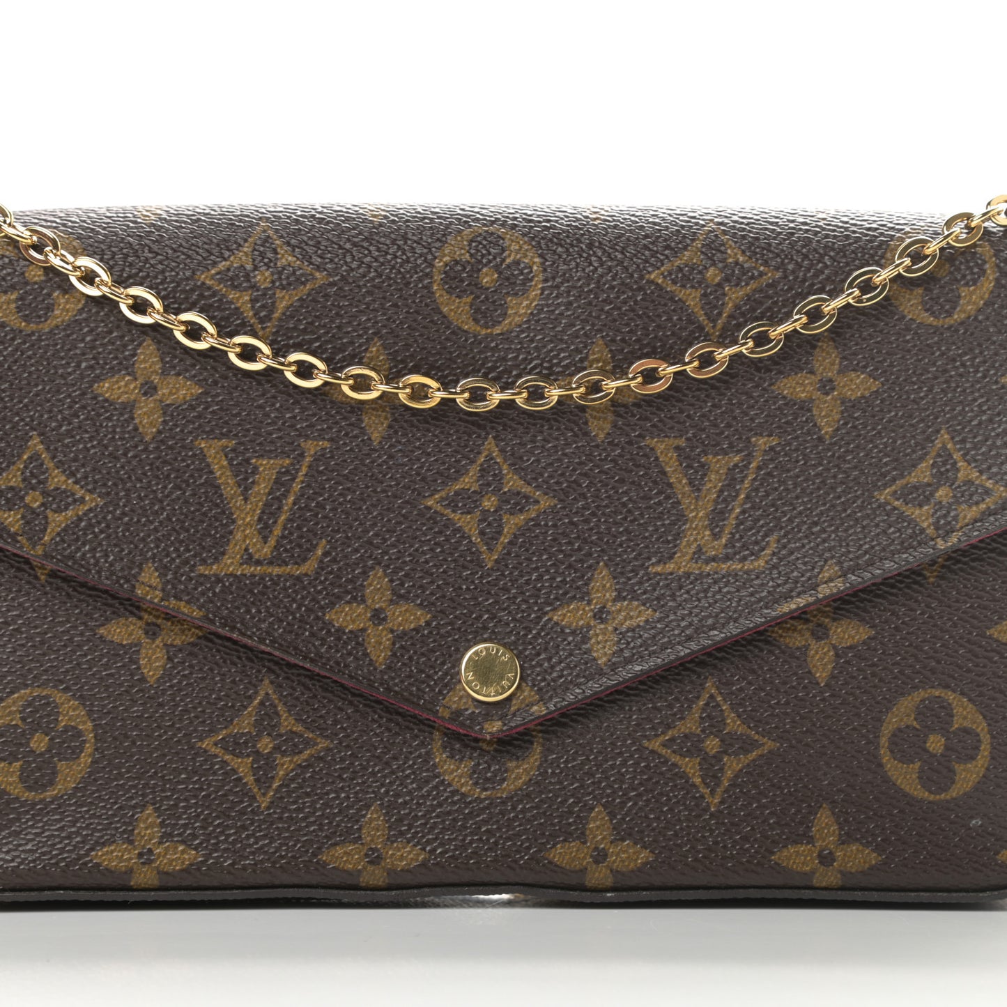 Monogram Pochette Felicie Chain Wallet Fuchsia