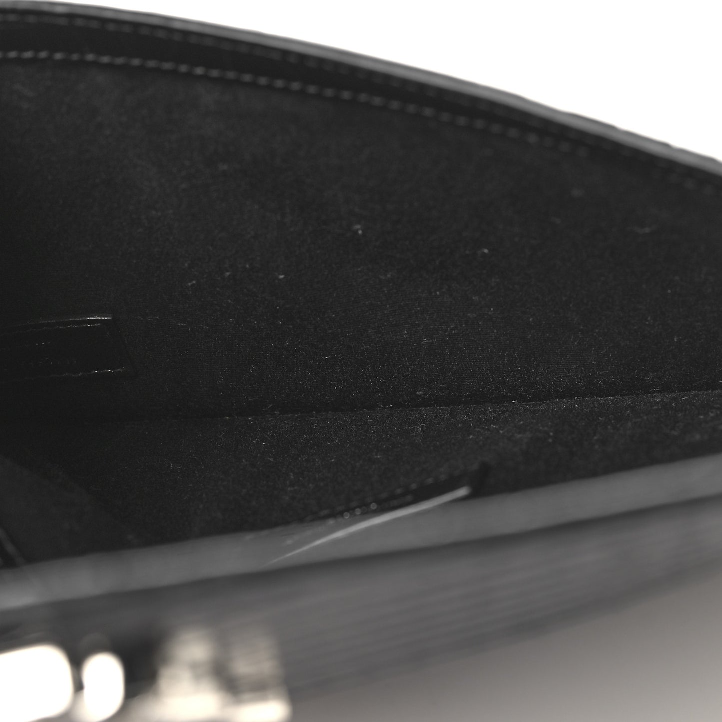 Calfskin Crocodile Embossed Uptown Monogram Clutch Black
