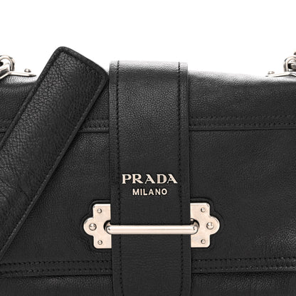 Prada Glace Calfskin Large Soft Cahier Bag Black 8 of 13
