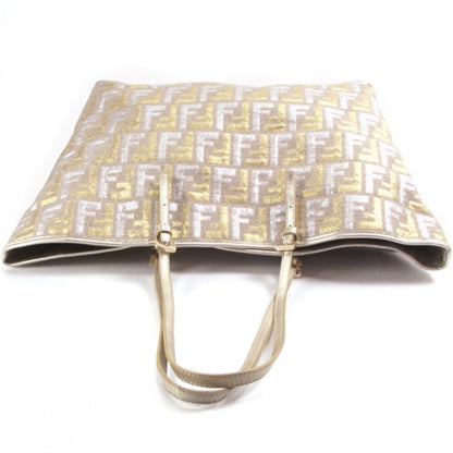 Fendi Zucchino Shopper Metallic Gold Tan 5 of 12