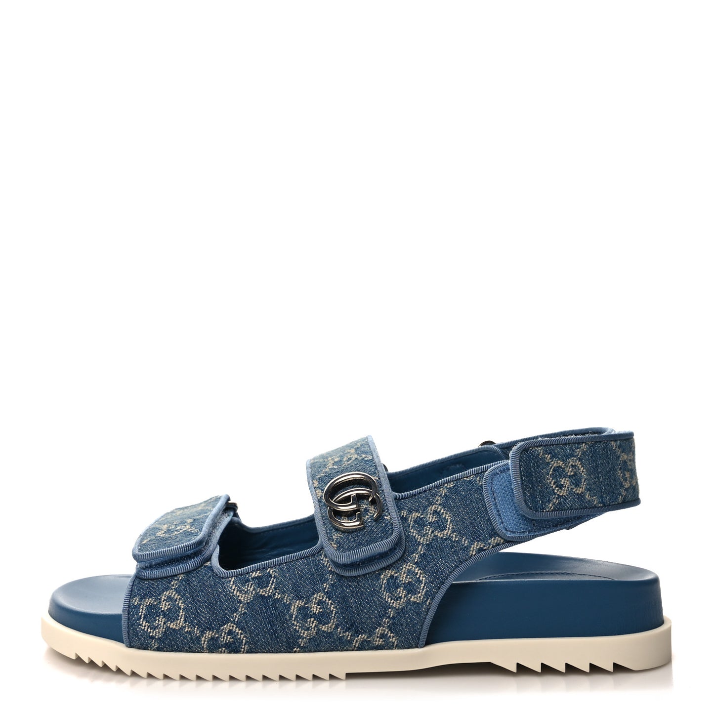 Monogram Denim Double G Womens Dad Sandals 39 Light Blue