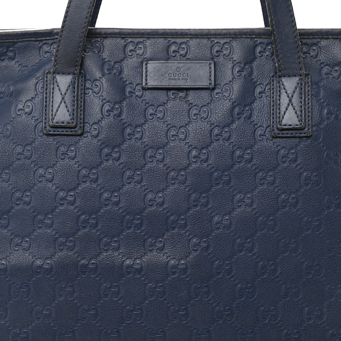 Guccissima Medium Zippered Shopping Tote Blue