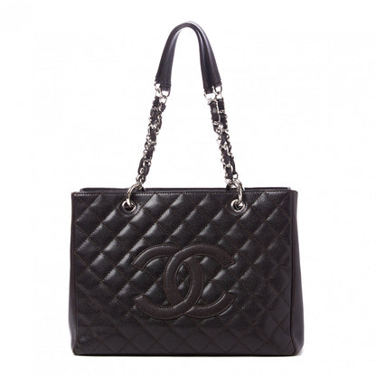 Chanel Caviar Quilted Grand Shopping Tote GST Dark Brown 1 of 9