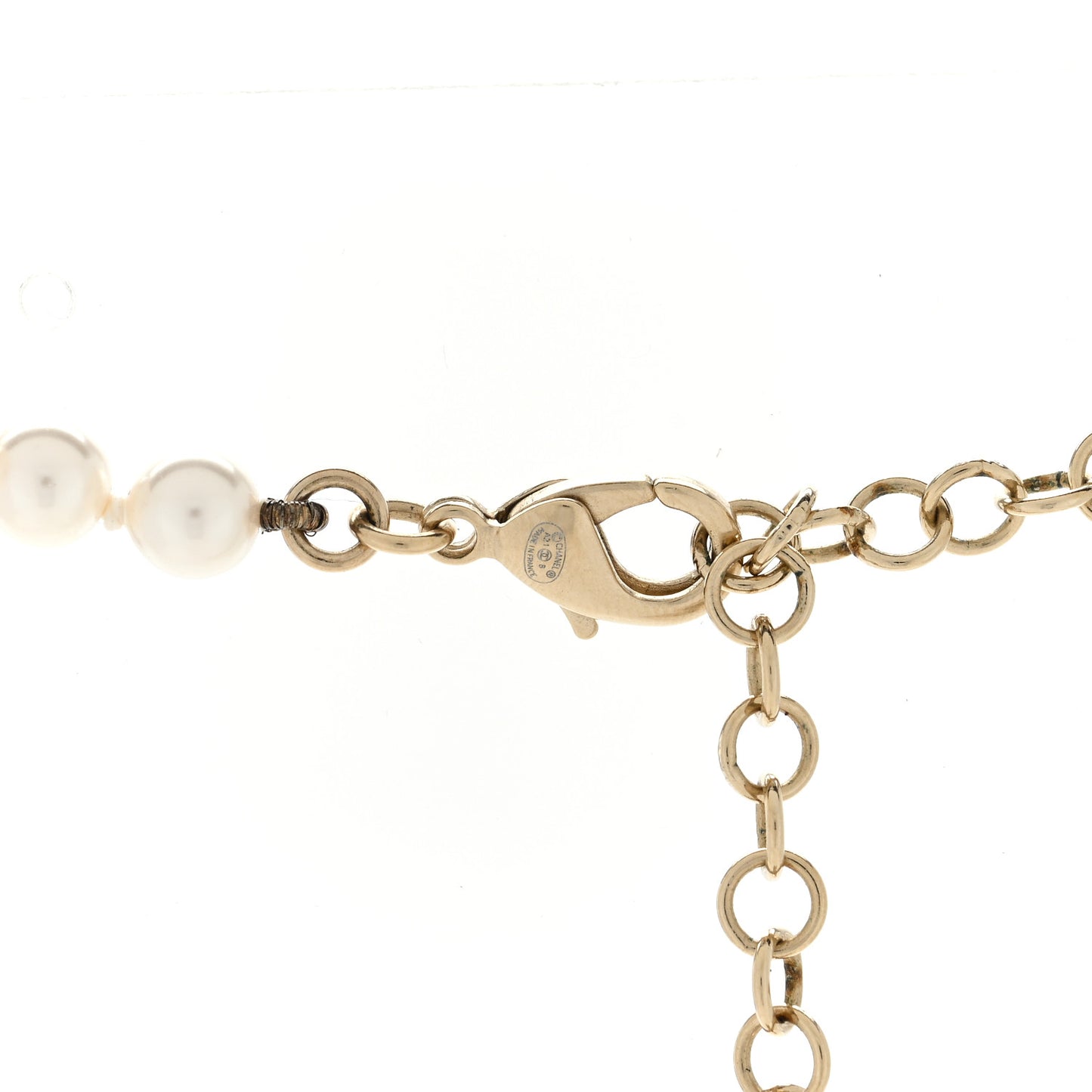 Pearl Crystal CC Heart Short Necklace Gold Pearly White Pink