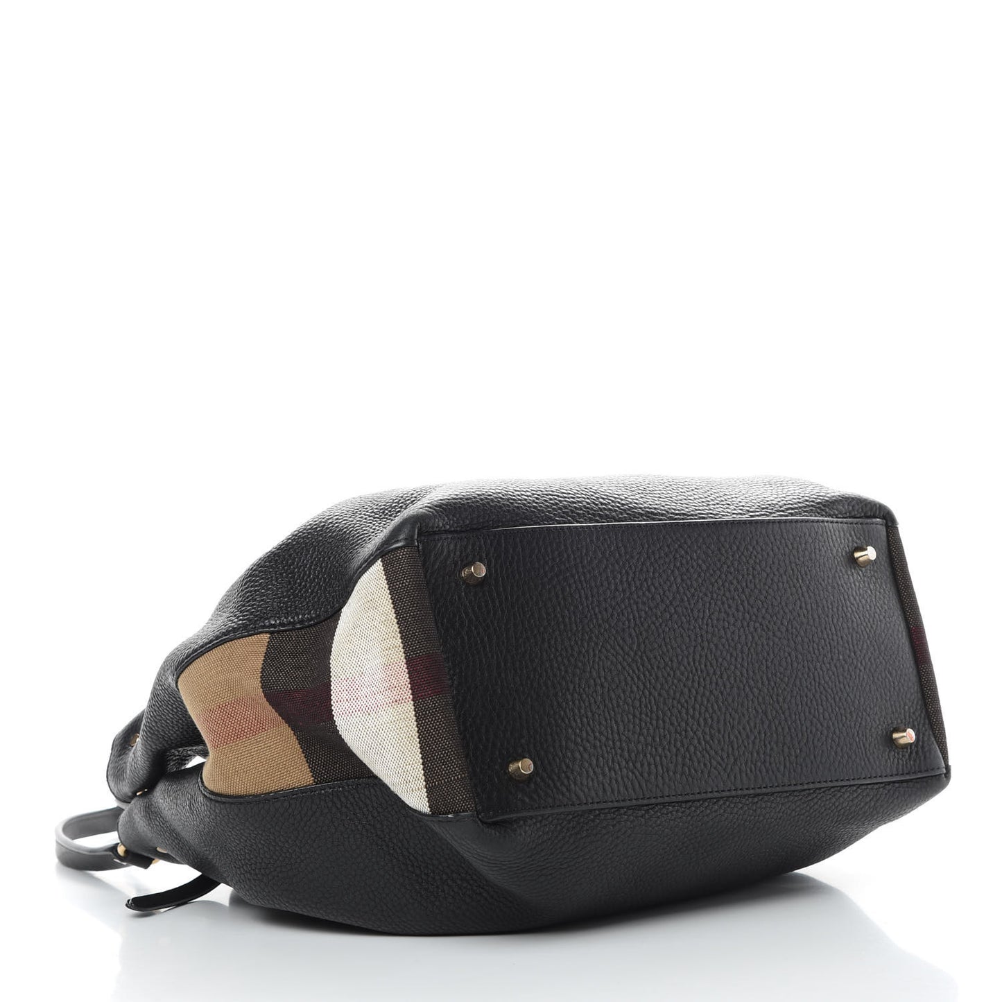 Grainy Calfskin House Check Medium Maidstone Black